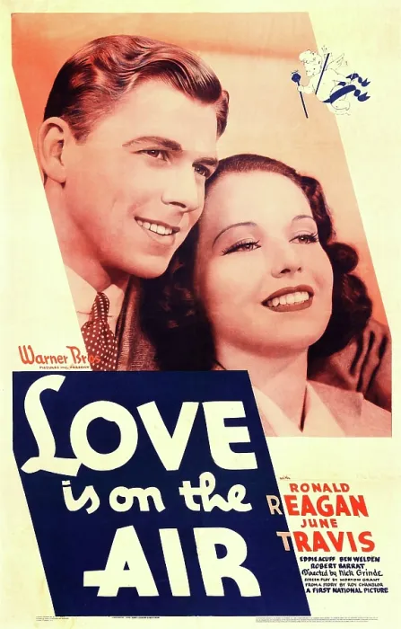 Framed Print : LOVE IS ON THE AIR, US poster art, from left: Ronald Reagan, June Travis, 1937 Framed Print : LOVE IS ON THE AIR, US poster art, from left: Ronald Reagan, June Travis, 1937