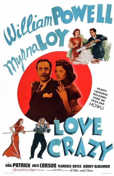 Framed Print : LOVE CRAZY, US poster art, from left: William Powell, Myrna Loy, 1941