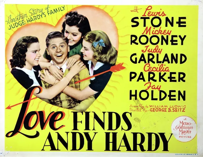 Framed Print : LOVE FINDS ANDY HARDY, Judy Garland, Mickey Rooney, Ann Rutherford, Lana Turner, 1938