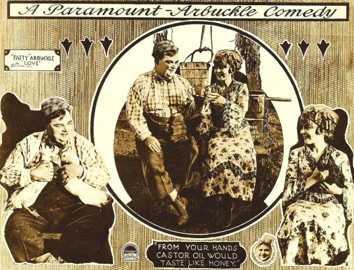 Framed Print : LOVE, left and left inset: Roscoe Fatty Arbuckle, right and right inset: Winifred Westover, 1919