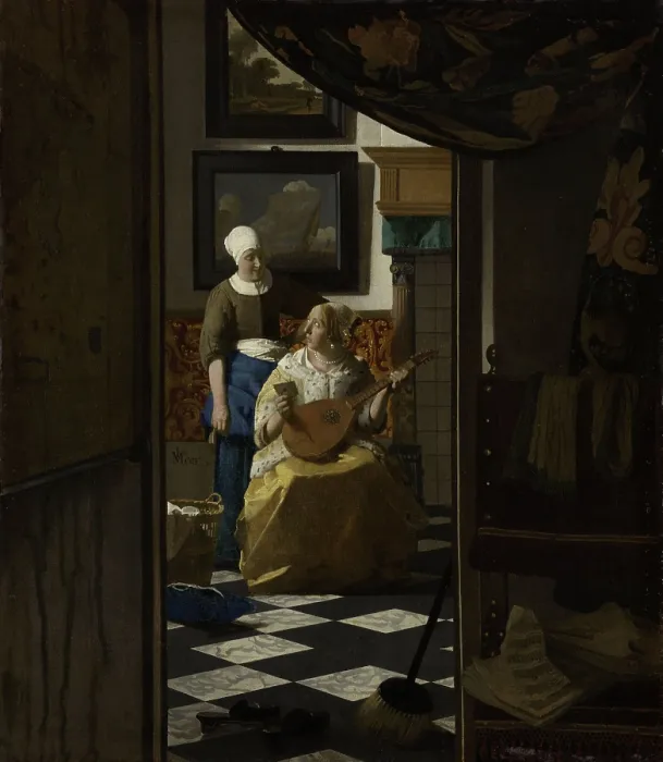 Framed Print : The Love Letter, Johannes Vermeer, 1669-1670, Dutch painting, oil on canvas