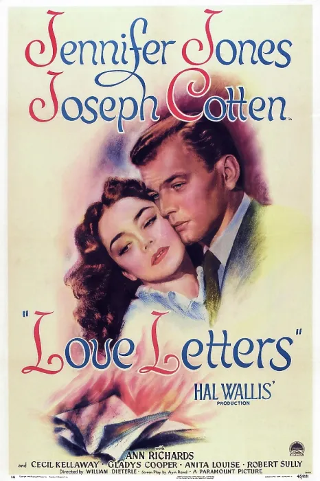 Framed Print : LOVE LETTERS, US poster art, Jennifer Jones, Joseph Cotten, 1945