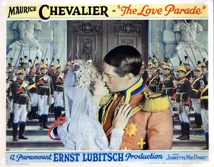 Framed Print : THE LOVE PARADE, from left, Jeanette MacDonald, Maurice Chevalier, 1929