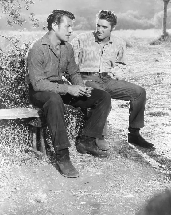 Framed Print : LOVE ME TENDER, from left: Richard Egan, Elvis Presley, 1956, TM & Copyright 20th Century Fox Film Corp. / courtesy Everett Collection Framed Print : LOVE ME TENDER, from left: Richard Egan, Elvis Presley, 1956, TM & Copyright 20th Century Fox Film Corp. / courtesy Everett Collection