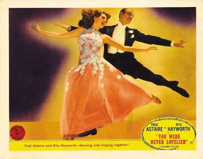 Framed Print : YOU WERE NEVER LOVELIER, from left: Rita Hayworth, Fred Astaire on lobbycard, 1942