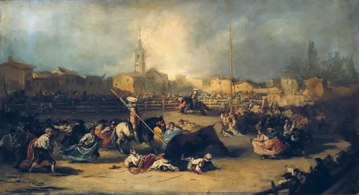 Framed Print : LUCAS PADILLA, Eugenio (1824-1870). Bullfight in a village. Romanticism. ; Costumbrism. Oil on canvas. Private Collection Framed Print : LUCAS PADILLA, Eugenio (1824-1870). Bullfight in a village. Romanticism. ; Costumbrism. Oil on canvas. Private Collection