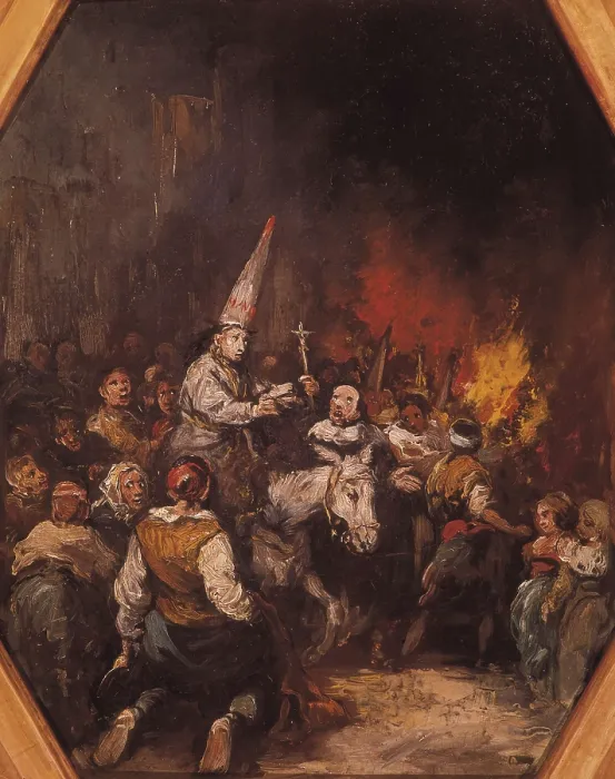 Framed Print : LUCAS VELAZQUEZ, Eugenio (1817-1870). Damned by the Inquisition. ca. 1862. Costumbrism. Oil on canvas. SPAIN. Madrid. Prado Museum. AISA / Everett Collection**US SALES ONLY**