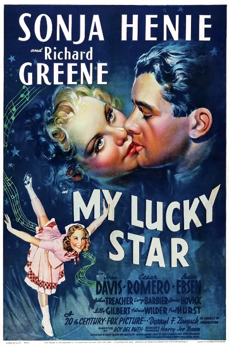 Framed Print : MY LUCKY STAR, US poster art, top from left, Sonja Henie, Richard Greene; bottom left: Sonja Henie, 1938. TM & Copyright 20th Century Fox Film Corp Framed Print : MY LUCKY STAR, US poster art, top from left, Sonja Henie, Richard Greene; bottom left: Sonja Henie, 1938. TM & Copyright 20th Century Fox Film Corp