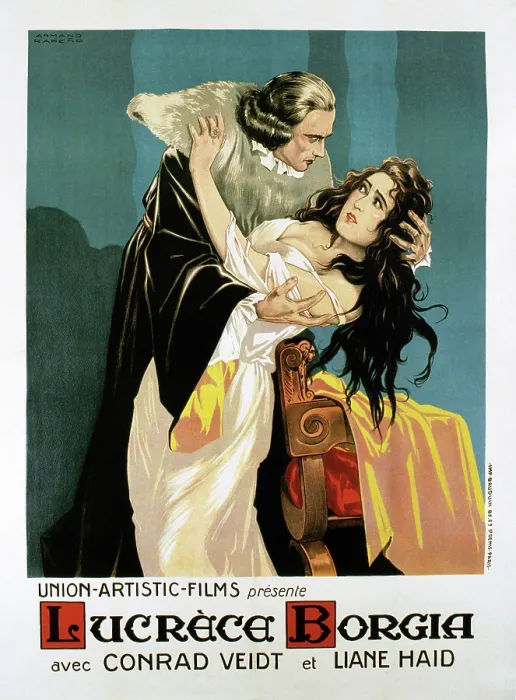 Framed Print : LUCREZIA BORGIA, (aka LUCRECE BORGIA), French poster, from left: Conrad Veidt, Liane Haid, 1922