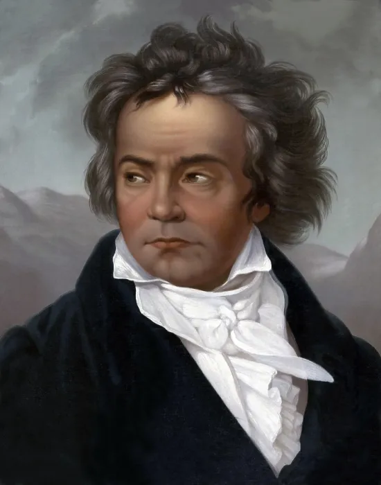 Framed Print : Ludwig van Beethoven (1770-1827). 1819 portrait by Ferdinand Schimon (1797-1852)