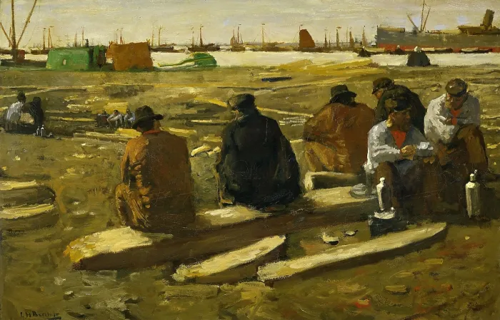 Framed Print : Lunchtime at the Building Site in Amsterdam, by George Hendrik Breitner, 1897 Framed Print : Lunchtime at the Building Site in Amsterdam, by George Hendrik Breitner, 1897