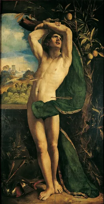 Framed Print : Luteri Giovanni know as Dosso Dossi, St Sebastian, 16th Century, oil on panel, Italy, Lombardy, Milan, Brera Art Gallery Framed Print : Luteri Giovanni know as Dosso Dossi, St Sebastian, 16th Century, oil on panel, Italy, Lombardy, Milan, Brera Art Gallery