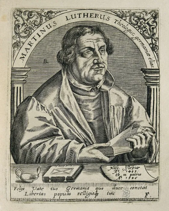 Framed Print : LUTHER, Martin (1483-1546). Engraving. SPAIN. Madrid. National Library. AISA / Everett Collection**US SALES ONLY**
