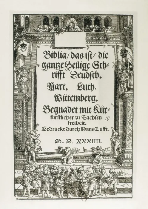 Framed Print : LUTHER, Martin (1483-1546). First edition of the Bible translated into German by Luther (1534). AISA / Everett Collection**US SALES ONLY** Framed Print : LUTHER, Martin (1483-1546). First edition of the Bible translated into German by Luther (1534). AISA / Everett Collection**US SALES ONLY**