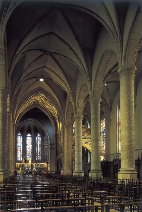 Framed Print : LUXEMBOURG. DIEKIRCH. Luxembourg. Cathedral of Notre-Dame (late gothic, 17th c.). Center nave. Gothic art. AISA / Everett Collection**US SALES ONLY**