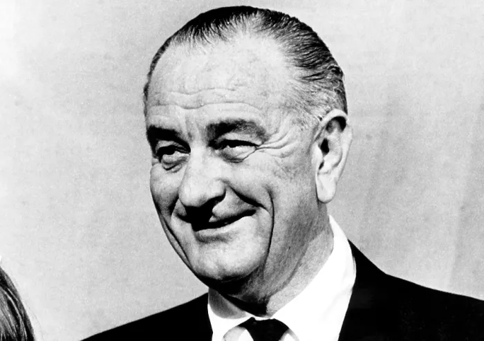 Framed Print : Lyndon B. Johnson during a White House ceremony at which he presented Young America medals for bravery and service. June 21, 1967. Courtesy: CSU Archives / Everett Collection