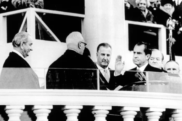 Framed Print : Lyndon Johnson, Spiro Agnew, Hubert Humphrey watch as Richard Nixon takes oath as President, at his Inauguration, January 20, 1969.. Courtesy: CSU Archives / Everett Collection Framed Print : Lyndon Johnson, Spiro Agnew, Hubert Humphrey watch as Richard Nixon takes oath as President, at his Inauguration, January 20, 1969.. Courtesy: CSU Archives / Everett Collection