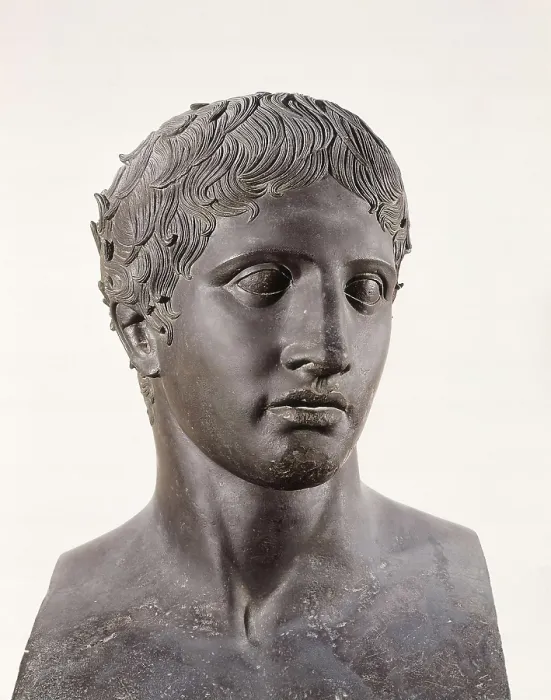 Framed Print : LYSIPPUS (c. 370-318 BC). Hermes. 4th c. BC. Roman copy. Classical Greek art. Sculpture on bronze. ITALY. Naples. National Museum of Archaeology. Proc: ITALY. Herculaneum