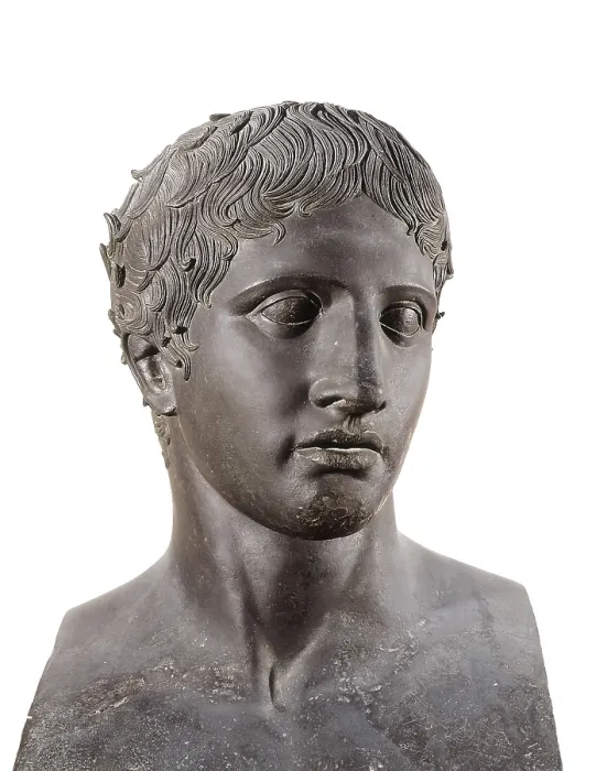Framed Print : LYSIPPUS (c. 370-318 BC). Hermes. 4th c. BC. Roman copy. Classical Greek art. Sculpture on bronze. ITALY. Naples. National Museum of Archaeology. Proc: ITALY. Herculaneum