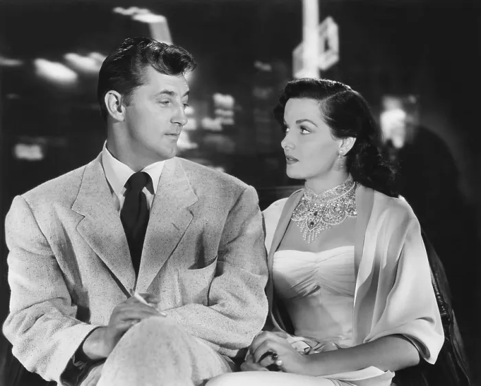 Framed Print : MACAO, from left, Robert Mitchum, Jane Russell, 1952