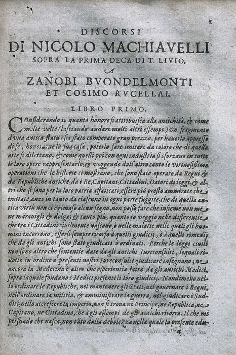 Framed Print : MACHIAVELLI, Niccol (1469-1527). Beginning of the 'Discourse on the First Ten Books of Titus Livy', from a complete edition of his works (1550). SPAIN. Barcelona Framed Print : MACHIAVELLI, Niccol (1469-1527). Beginning of the 'Discourse on the First Ten Books of Titus Livy', from a complete edition of his works (1550). SPAIN. Barcelona