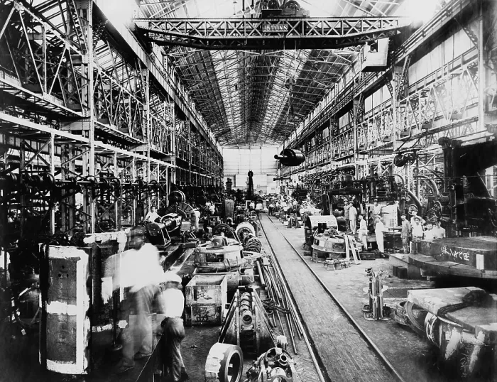 Framed Print : Machine shops of the Mitsubishi plant, Kobe, Japan. Ca. 1925