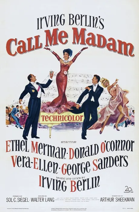 Framed Print : CALL ME MADAM, US poster art, from left: George Sanders, Ethel Merman, Donald O'Connor, 1953, TM and Copyright 20th Century Fox Film Corp