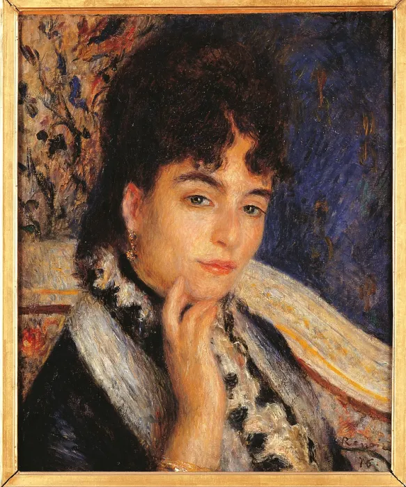 Framed Print : Madame Alphonse Daudet, by Pierre-Auguste Renoir, 1876, 19th Century, oil on canvas, cm 46 x 38 - France, Ile de France, Paris, Muse dOrsay, MNR201. All
