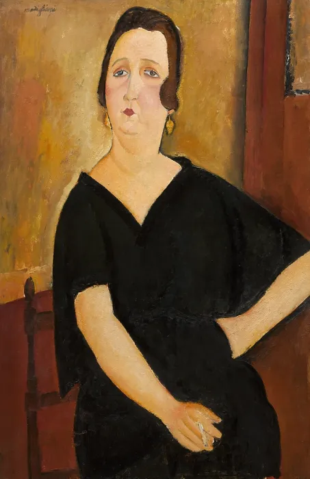 Framed Print : Madame Amedee (Woman with Cigarette), by Amedeo Modigliani, 1918, Italian painting, oil on canvas (BSLOC_2016_6_100)