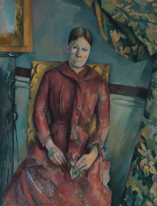 Framed Print : Madame Cezanne, by Paul Cezanne, 1888-90, French Post-Impressionist painting, oil on canvas
