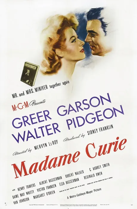 Framed Print : MADAME CURIE, US poster art, from left: Greer Garson, Walter Pidgeon, 1943