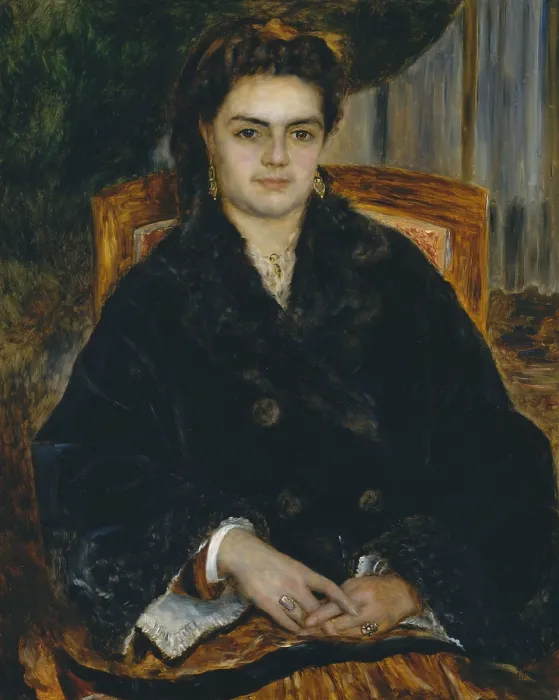 Framed Print : Madame Edouard Bernier, by Auguste Renoir, 1871, French impressionist painting, oil on canvas