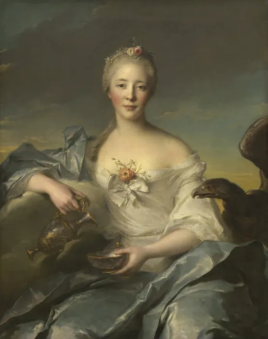 Framed Print : Madame Le Fevre de Caumartin as Hebe, by Jean-Marc Nattier, 1753, French painting, oil on canvas