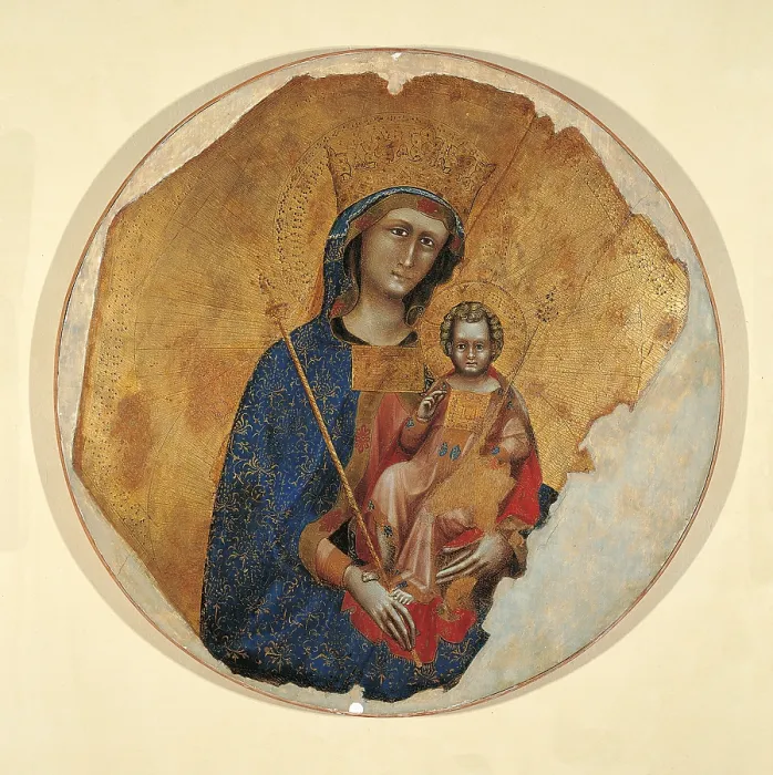 Framed Print : Madonna and the Child, by Nicoletto Semitecolo, 14th Century, - Italy, Veneto, Padua, Capitolar Museum. All