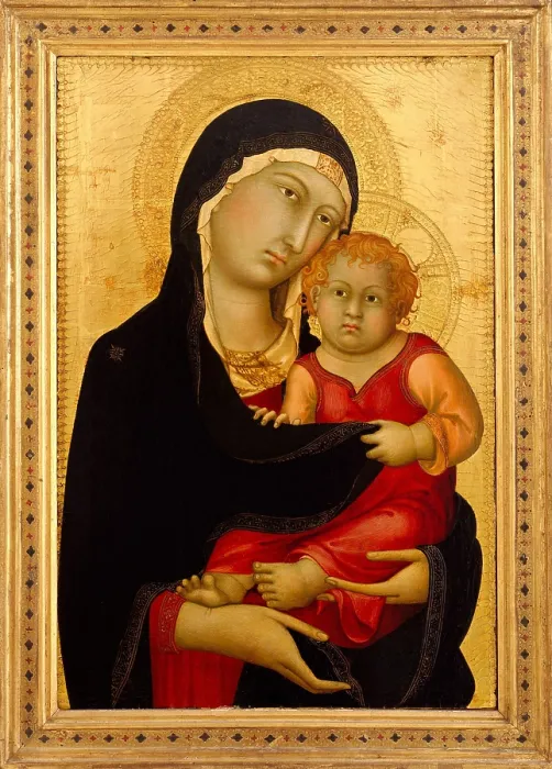 Framed Print : MADONNA AND CHILD, by Simone Martini, 1326, Italian Proto-Renaissance painting, tempera on wood