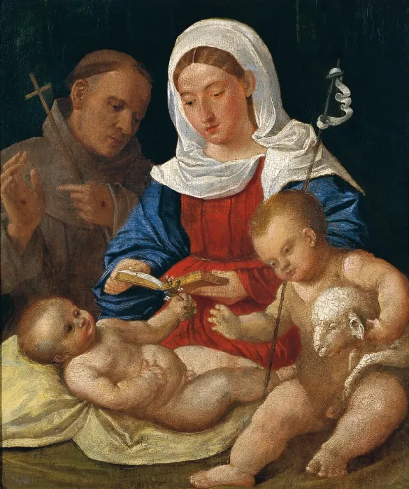 Framed Print : Madonna with Child, St. Giovannino and St Framed Print : Madonna with Child, St. Giovannino and St