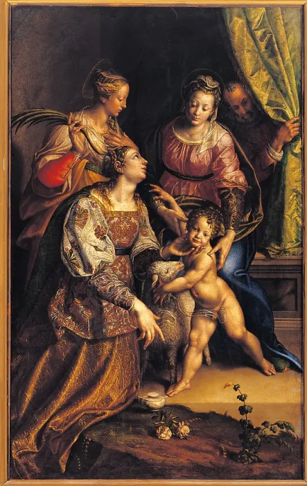 Framed Print : Madonna and Child with St Joseph, St Catherine, St Agnes, by Antonio Campi, 1570 about, 16th Century, oil on canvas, cm 230 x 143 - Italy, Lombardy, Milan, Brera Art Gallery. All Framed Print : Madonna and Child with St Joseph, St Catherine, St Agnes, by Antonio Campi, 1570 about, 16th Century, oil on canvas, cm 230 x 143 - Italy, Lombardy, Milan, Brera Art Gallery. All