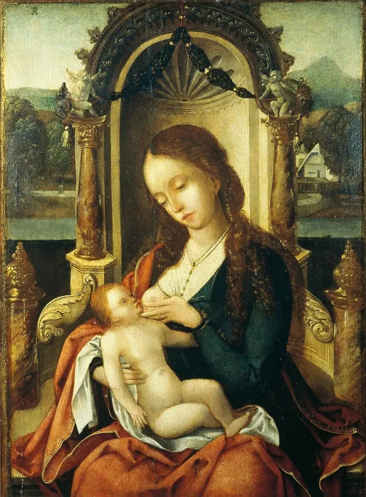 Framed Print : Madonna with Child, by Unknown Flemish or Italian artist, ca