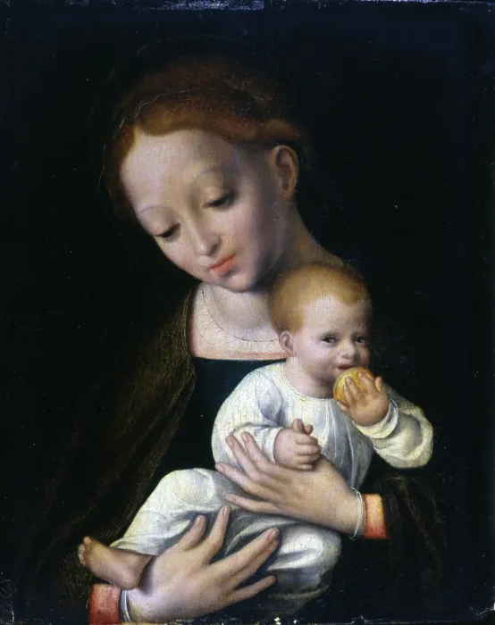 Framed Print : Madonna with Child, Workshop of Joos Van Cleve, 1515 - 1525, 16th Century, oil on board, 25 x 20, 5 cm - Italy, Lombardy, Milan, Castello Sforzesco Framed Print : Madonna with Child, Workshop of Joos Van Cleve, 1515 - 1525, 16th Century, oil on board, 25 x 20, 5 cm - Italy, Lombardy, Milan, Castello Sforzesco