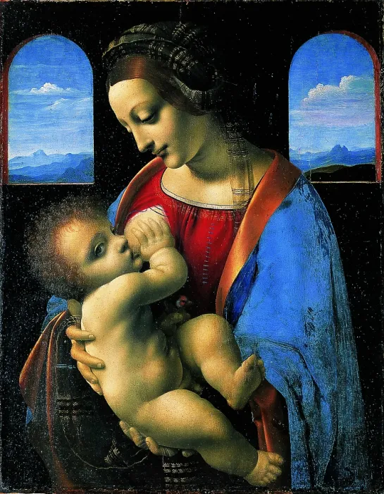 Framed Print : Madonna Litta, by Leonardo da Vinci, 1490 - 1491, 15th Century, tempera on board carried on canvas, 42 x 33 cm - Russia, Saint Petersburg, The State Hermitage Museum Framed Print : Madonna Litta, by Leonardo da Vinci, 1490 - 1491, 15th Century, tempera on board carried on canvas, 42 x 33 cm - Russia, Saint Petersburg, The State Hermitage Museum