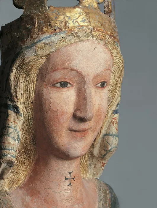 Framed Print : Madonna at Prayer, by Anonymous artist, 1280 - 1299 about, 13th Century, cm 133 x - Italy, Molise, Campobasso, Cercemaggiore, Santa Maria della Libera Sanctuary. Detail