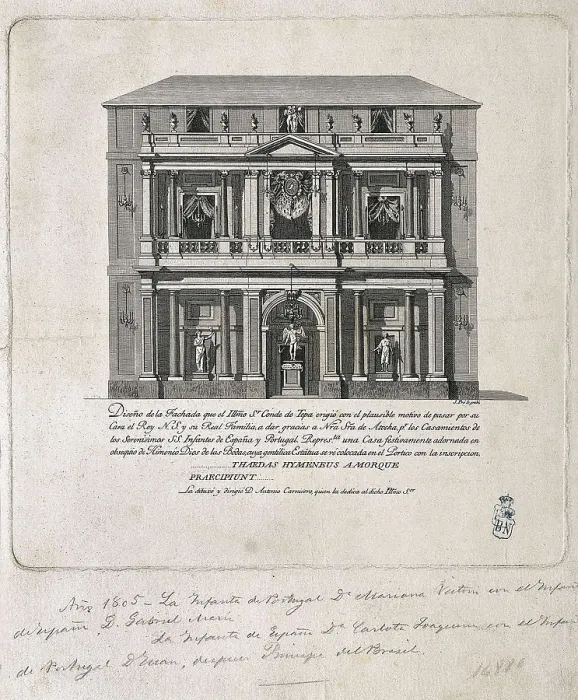 Framed Print : Madrid (1805). Faad eproject for the Palace of Conde de Tepa. Etching. SPAIN. Madrid. National Library. AISA / Everett Collection**US SALES ONLY**