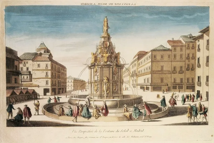 Framed Print : Madrid (c. 1665). Plaza del Sol and Mariblanca Fountain. Etching. SPAIN. Madrid. Municipal Museum. AISA / Everett Collection**US SALES ONLY** Framed Print : Madrid (c. 1665). Plaza del Sol and Mariblanca Fountain. Etching. SPAIN. Madrid. Municipal Museum. AISA / Everett Collection**US SALES ONLY**