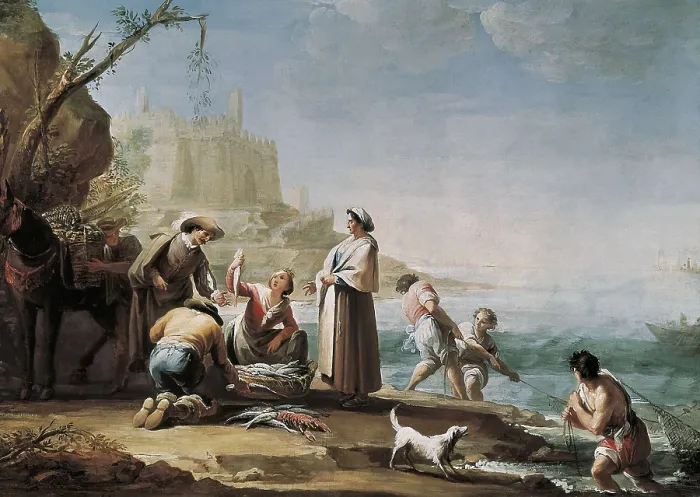 Framed Print : MAELLA, Mariano Salvador (1739-1819). Fishermen. 1785. Oil on canvas. SPAIN. Madrid. Prado Museum. AISA / Everett Collection**US SALES ONLY**