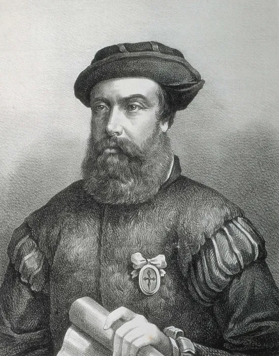 Framed Print : MAGELLAND, Ferdinand (1480-1521). Portrait of Ferdinand Magellan. Litography. AISA / Everett Collection**US SALES ONLY**