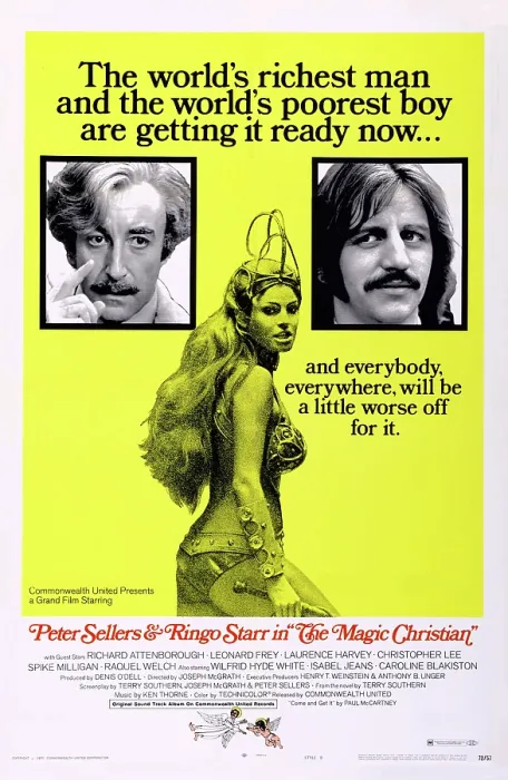 Framed Print : THE MAGIC CHRISTIAN, US poster art, from left: Peter Sellers, Raquel Welch, Ringo Starr, 1969 Framed Print : THE MAGIC CHRISTIAN, US poster art, from left: Peter Sellers, Raquel Welch, Ringo Starr, 1969