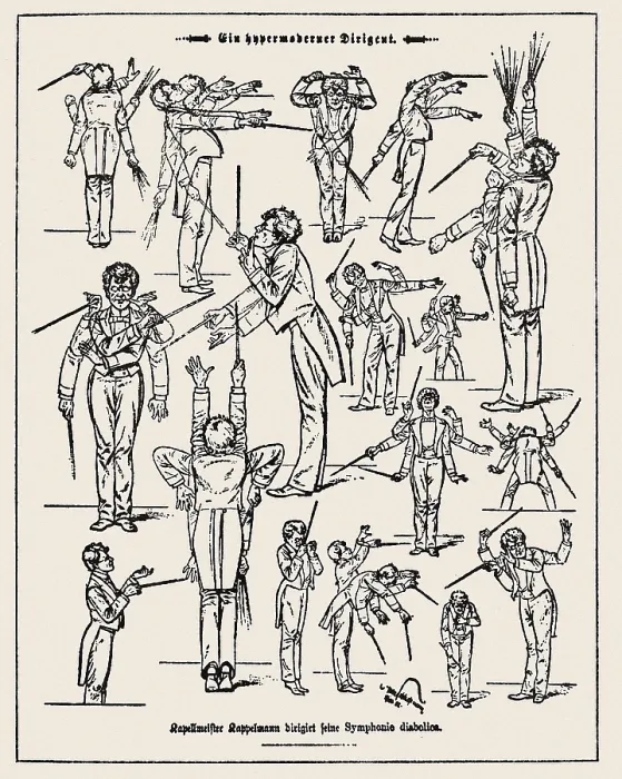 Framed Print : MAHLER, Gustav (1860-1911). Caricature of Mahler conducting a symphony. AISA / Everett Collection**US SALES ONLY** Framed Print : MAHLER, Gustav (1860-1911). Caricature of Mahler conducting a symphony. AISA / Everett Collection**US SALES ONLY**