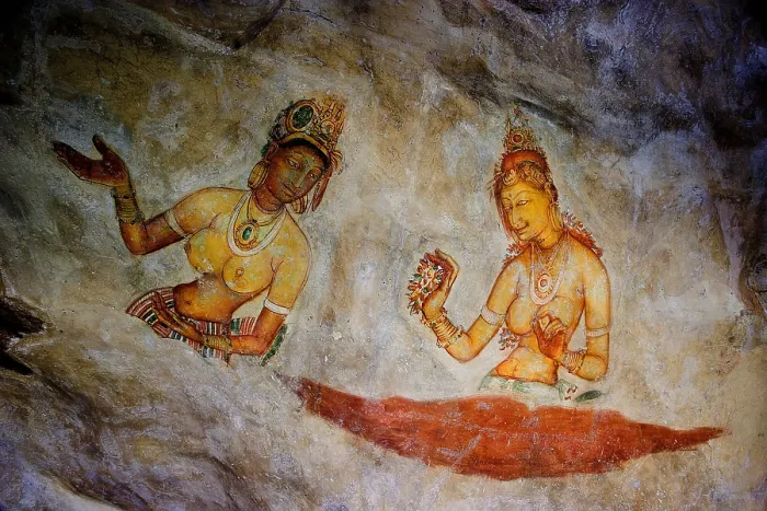 Framed Print : Maidens among clouds. 5th c. SRI LANKA. Sigiriya. Hindu art. AISA / Everett Collection**US SALES ONLY** Framed Print : Maidens among clouds. 5th c. SRI LANKA. Sigiriya. Hindu art. AISA / Everett Collection**US SALES ONLY**