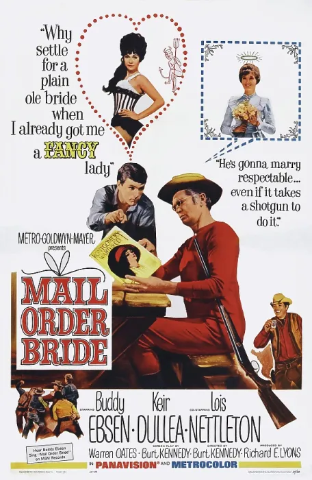 Framed Print : MAIL ORDER BRIDE, top from left: Barbara Luna, Lois Nettleton, center from left: Keir Dullea, Buddy Ebsen, Warren Oates (bottom right), 1964
