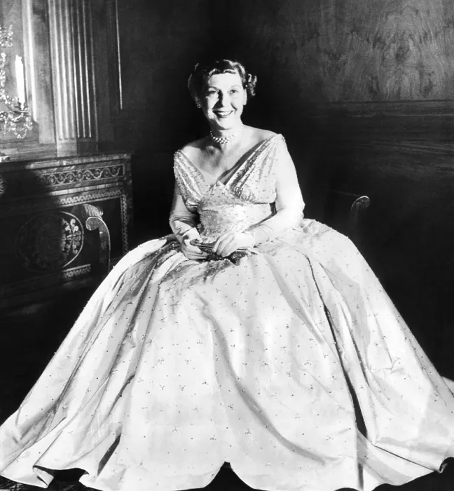 Framed Print : Maine Eisenhower models the gown she will wear to the Inaugural Ball